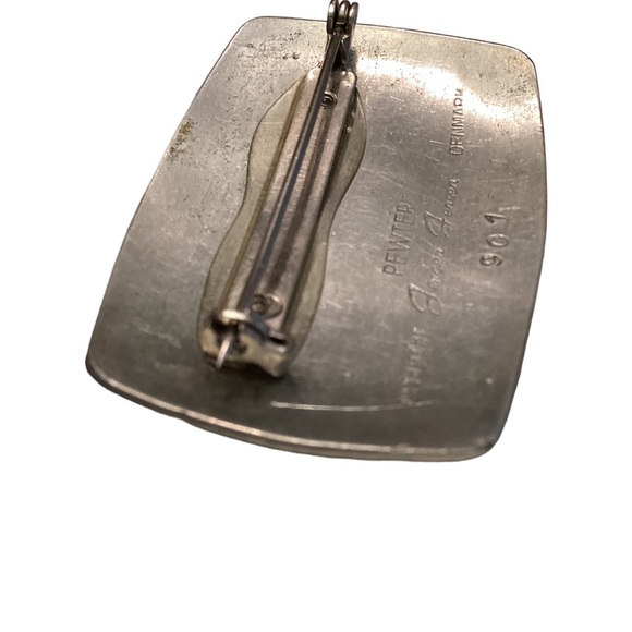 Danish MCM Jorgen Jensen handmade enameled pewter brooch #901 - Picture 4 of 4